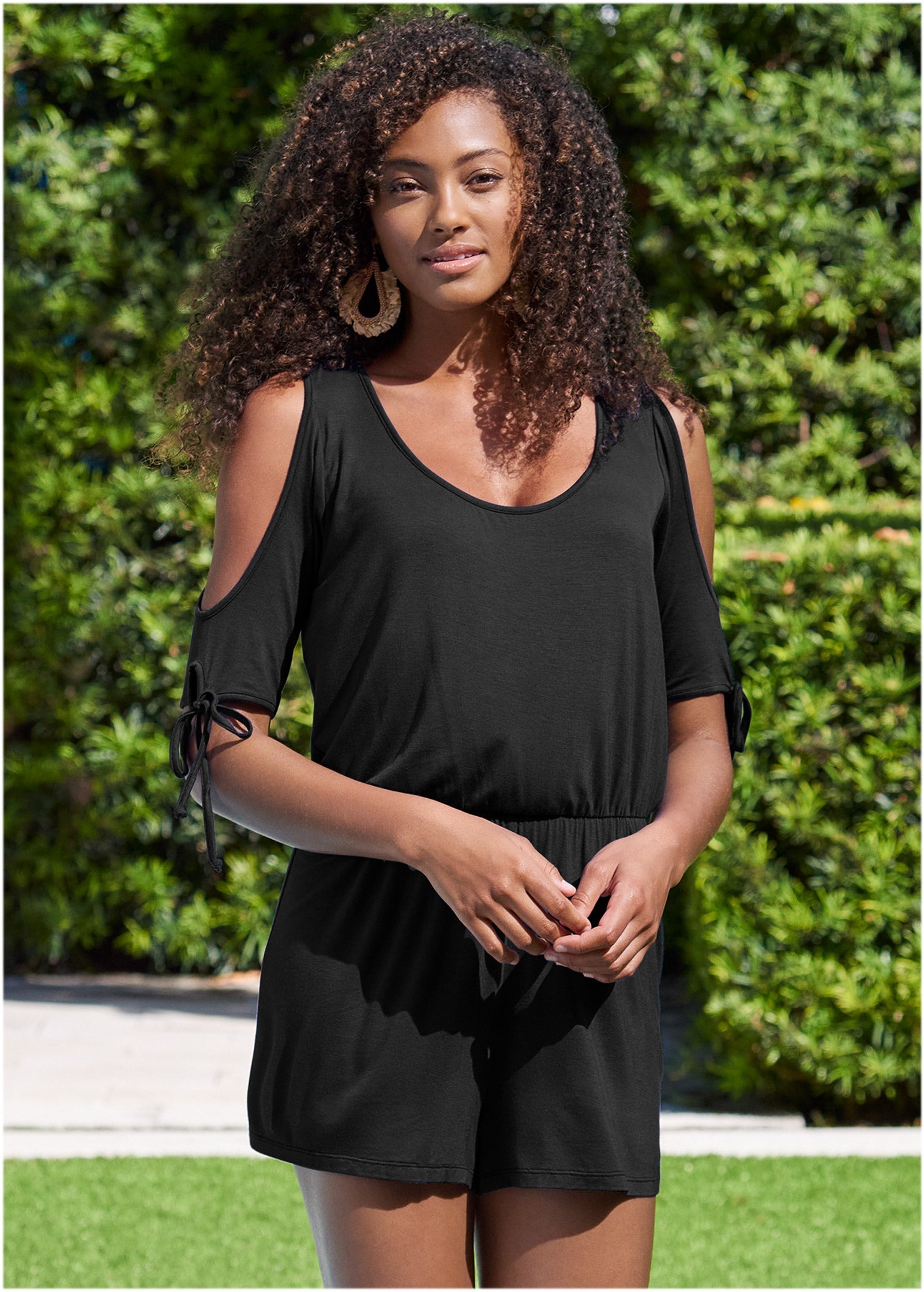 Cold Shoulder Romper - Black – VENUS