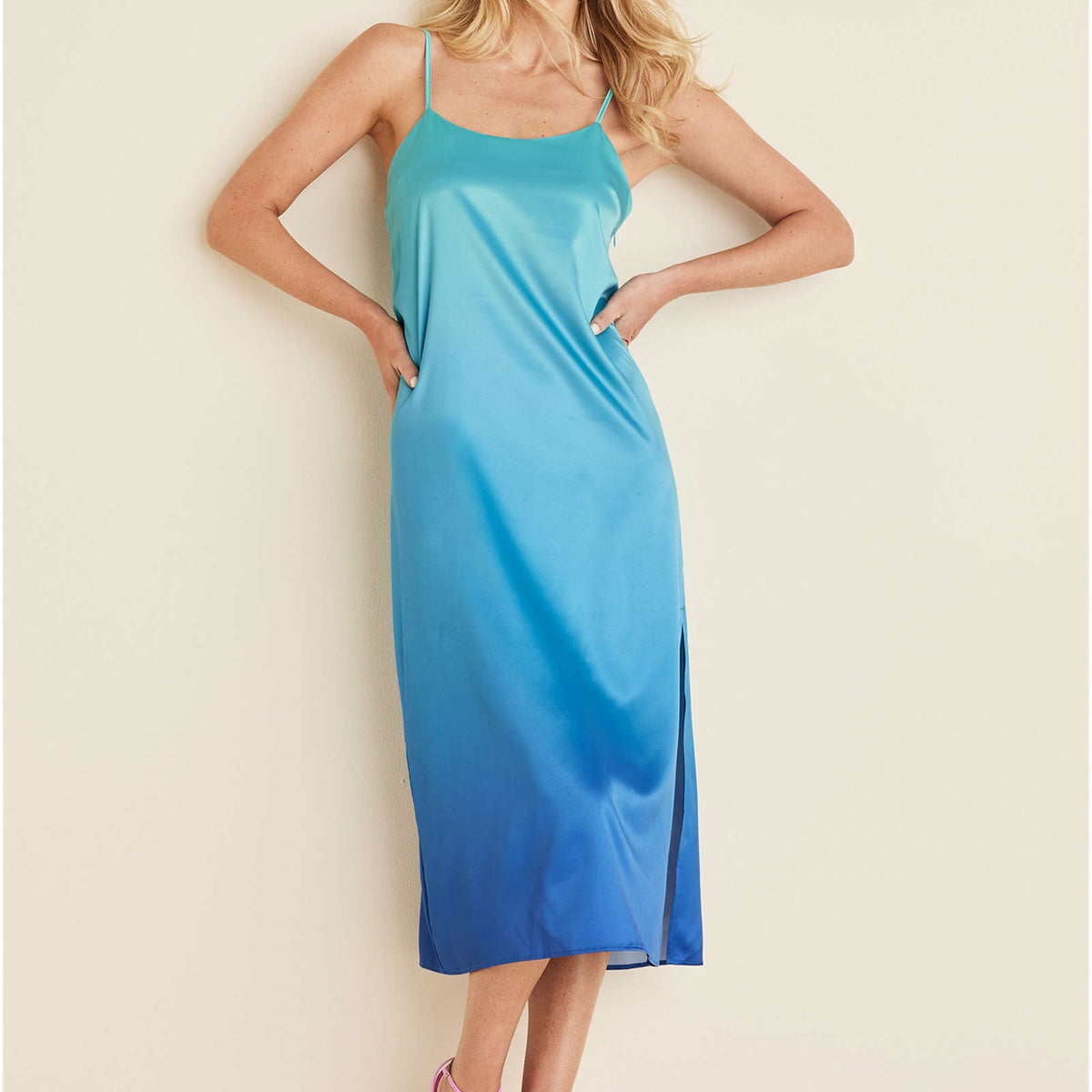 venus ombre glitter long dress Midi Slip | Atlantis Under $400