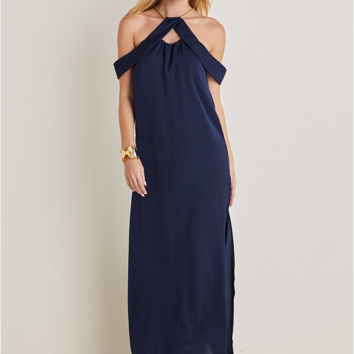 venus off the shoulder maxi dress Cold-Shoulder Maxi Dress