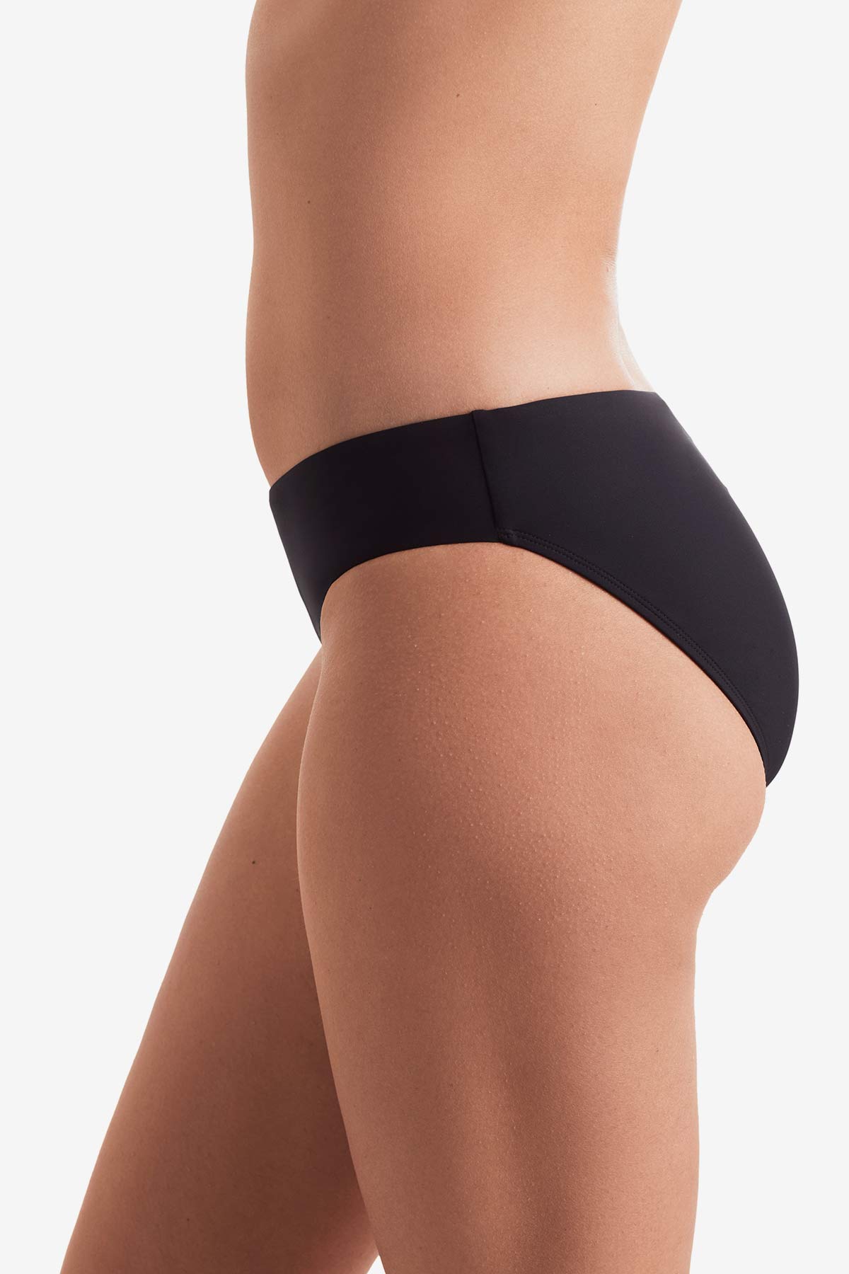 Side of black swim bottoms