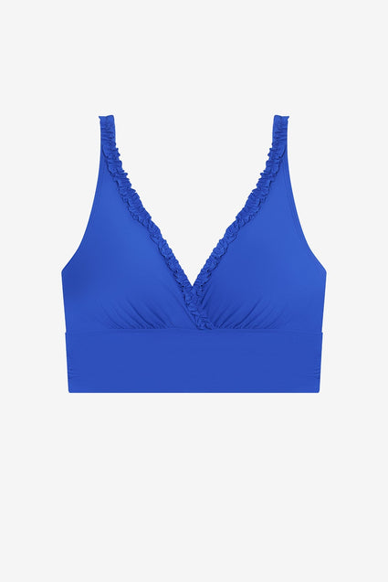 Blue midkini swim top