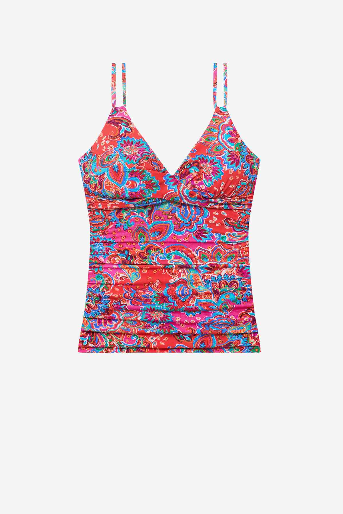 Multicolor paisley print tankini top
