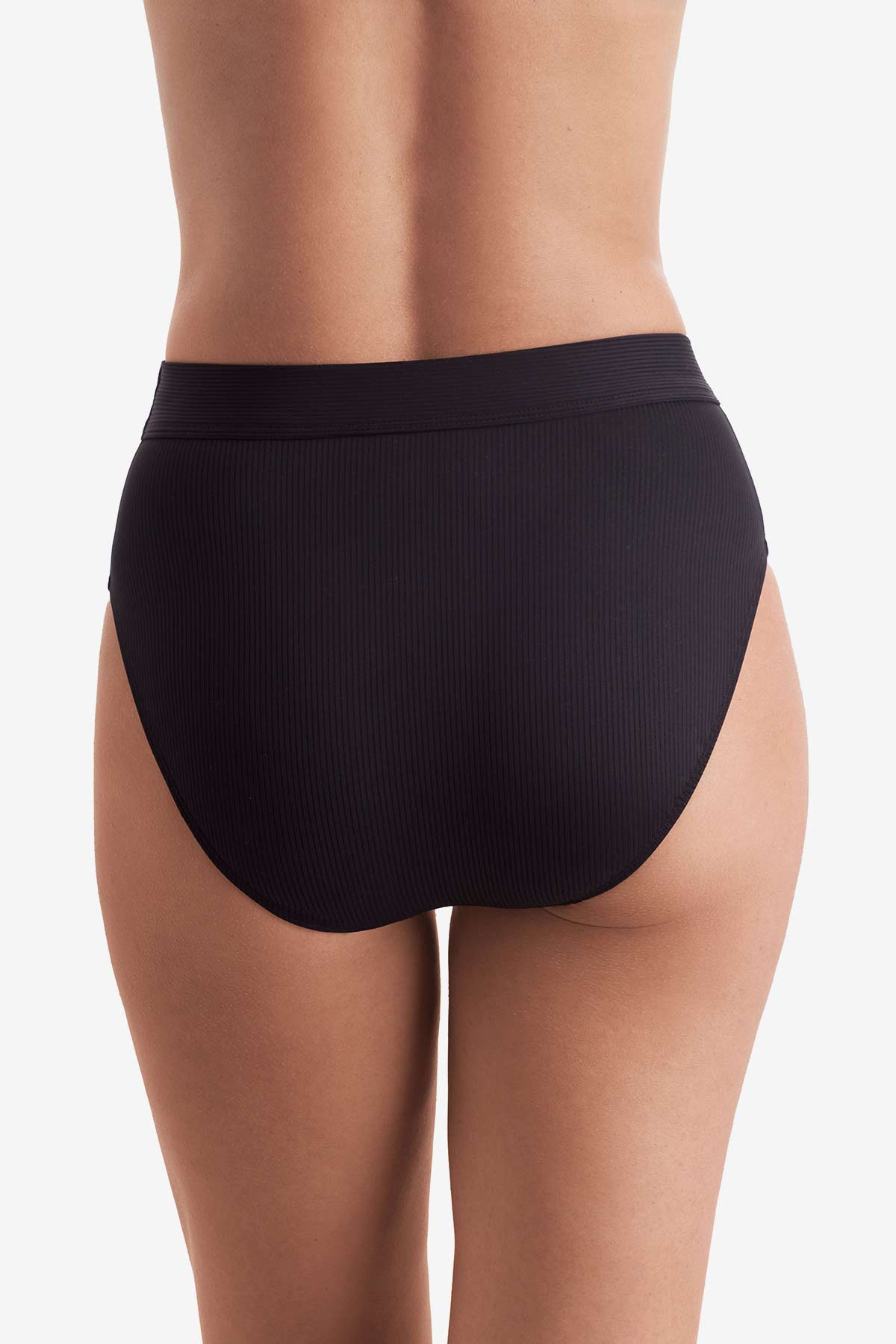 Back of black swim bottoms