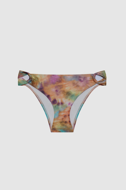 Tie dye swim bottoms with side cutouts