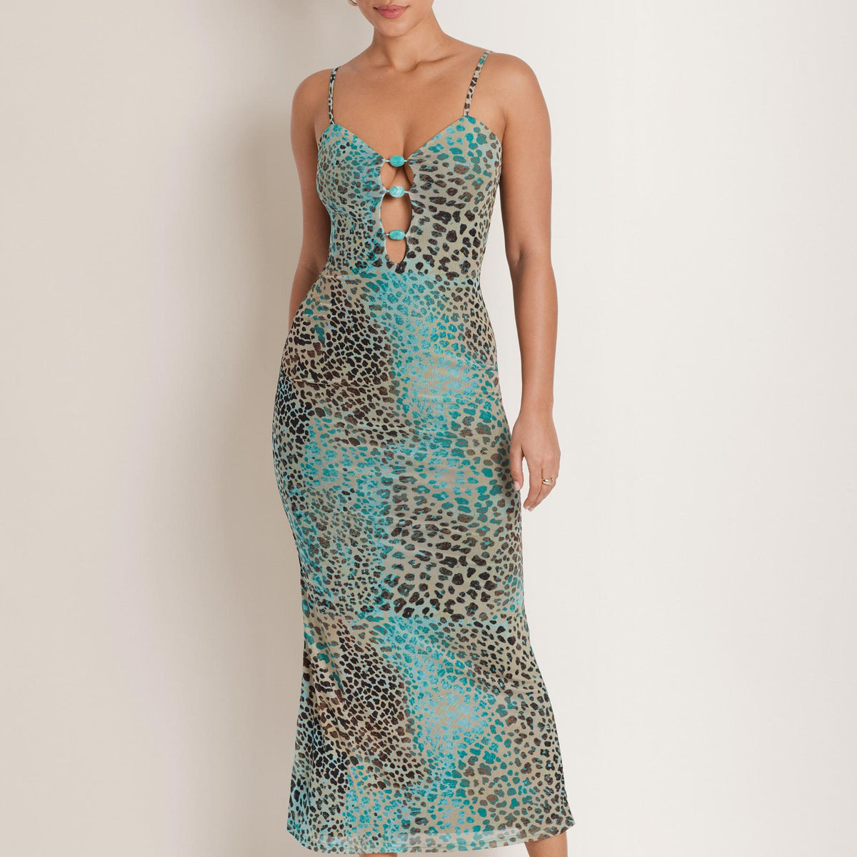 animal print formal dress VENUS Abstract Leopard Maxi Dress | Brown Sage Animal