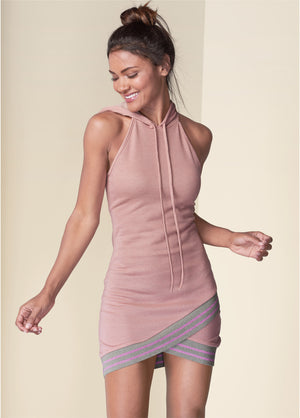 Hooded Detail Dress - Pink - thumbnail-1