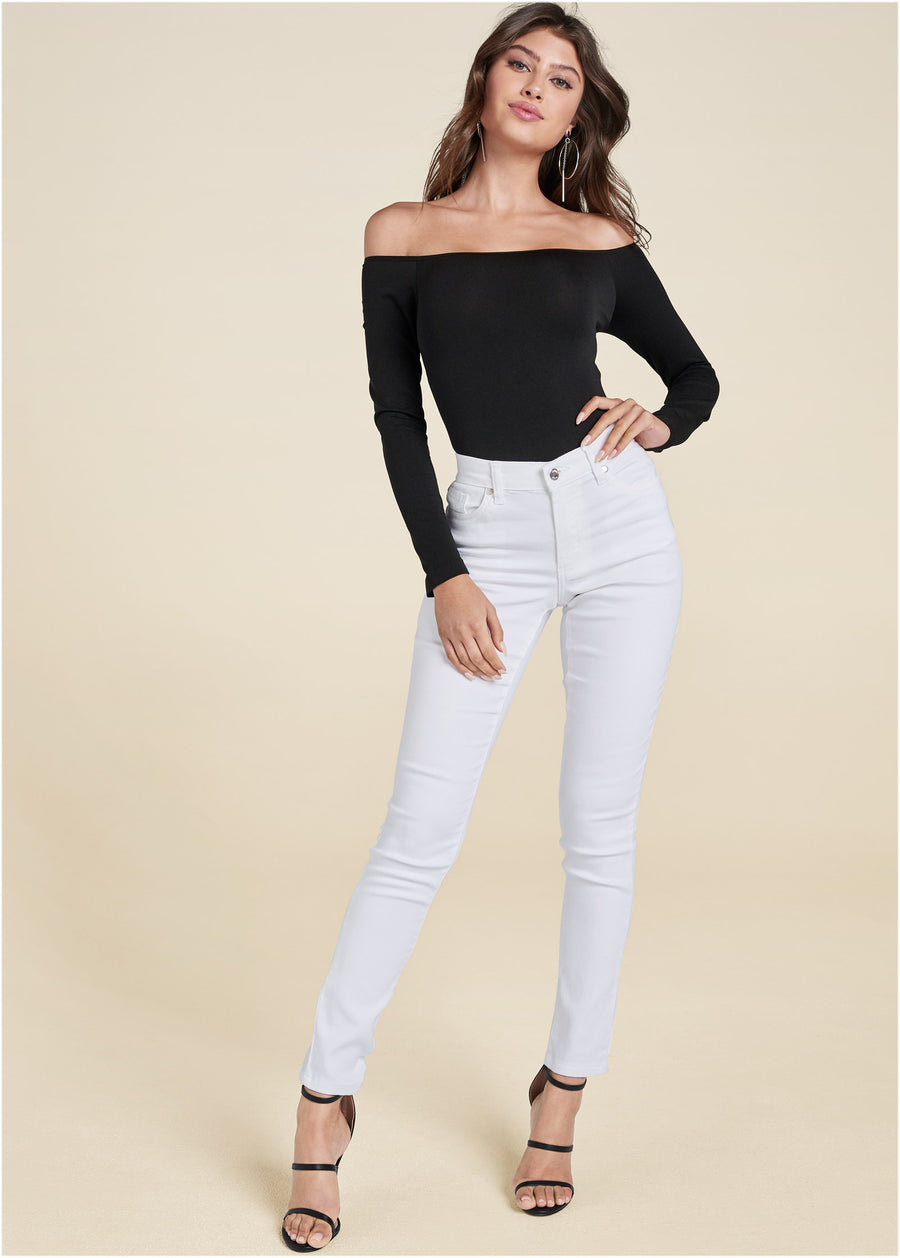 Heidi Skinny Jeans - White
