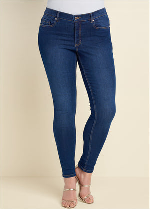 Heidi Skinny Jeans - Dark Wash - thumbnail-7