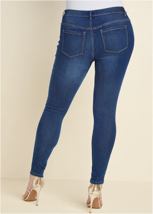 Heidi Skinny Jeans - Dark Wash - thumbnail-8