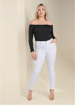 Heidi Skinny Jeans - White - thumbnail-15