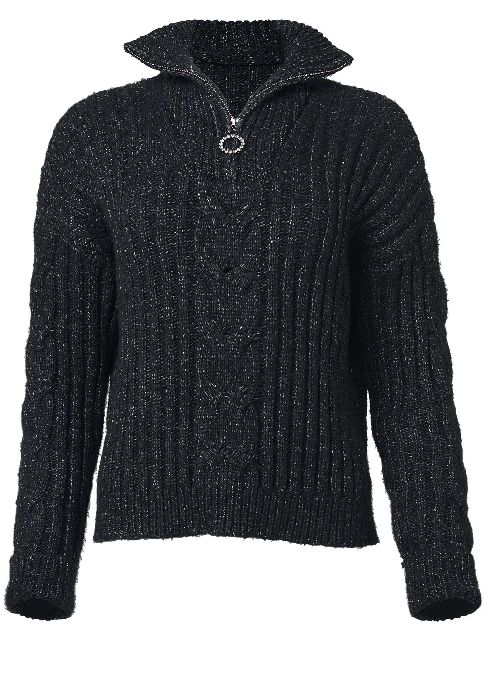 Quarter Zip Sweater - Black – Venus Fashion