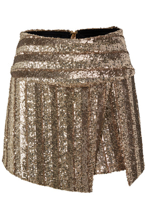 Jupe-short à sequins - Or - thumbnail-6