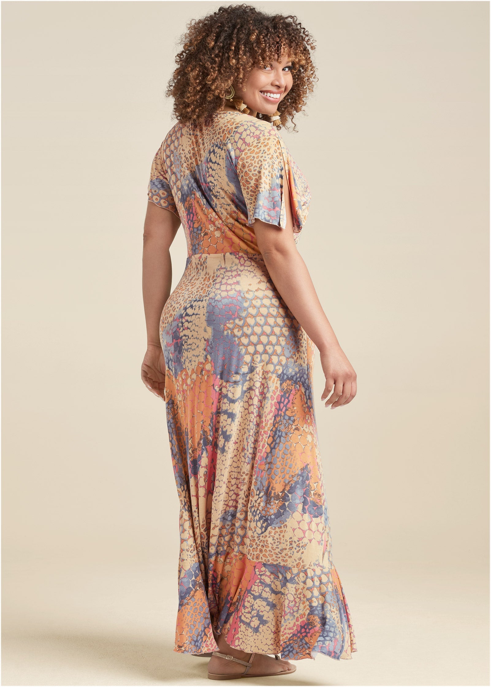 Wrap Maxi Dress - Orange Multi – VENUS