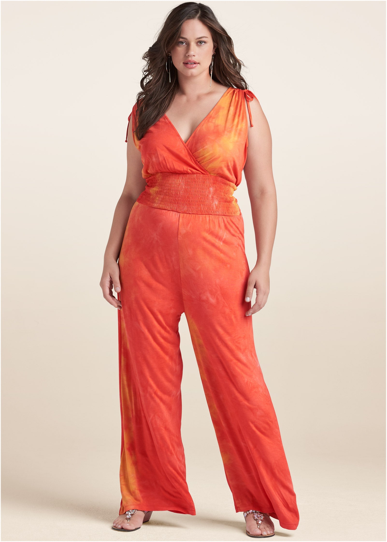 Desert Sunset Tie Dye Jumpsuit - Orange Multi – Venus Fashion