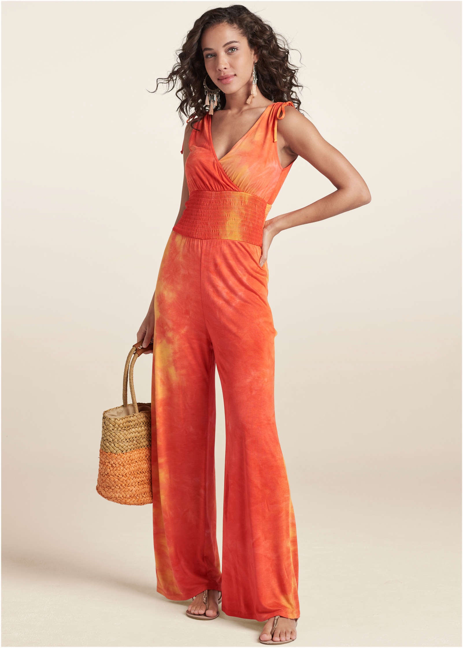 Desert Sunset Tie Dye Jumpsuit - Orange Multi – Venus Fashion