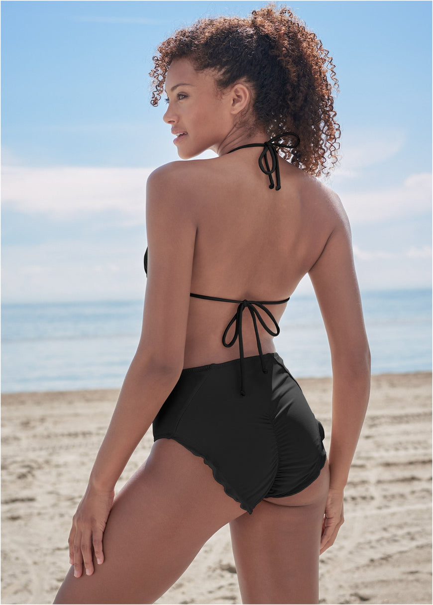 Ruffle Mid-Rise Bottom Black Beauty – VENUS