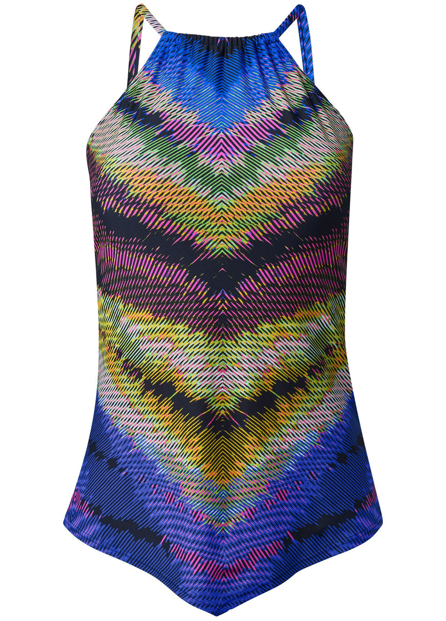 Hanky Hem High-Neck Tankini - Island Life â VENUS