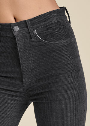 Corduroy Flared Pants - Black - thumbnail-5