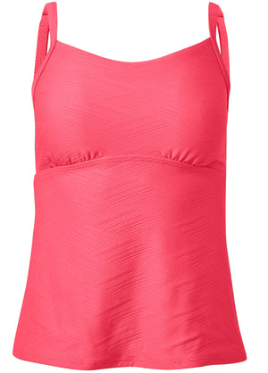 Texture Scoop Neck Tankini Top - Textured Sunset Pink - thumbnail-3