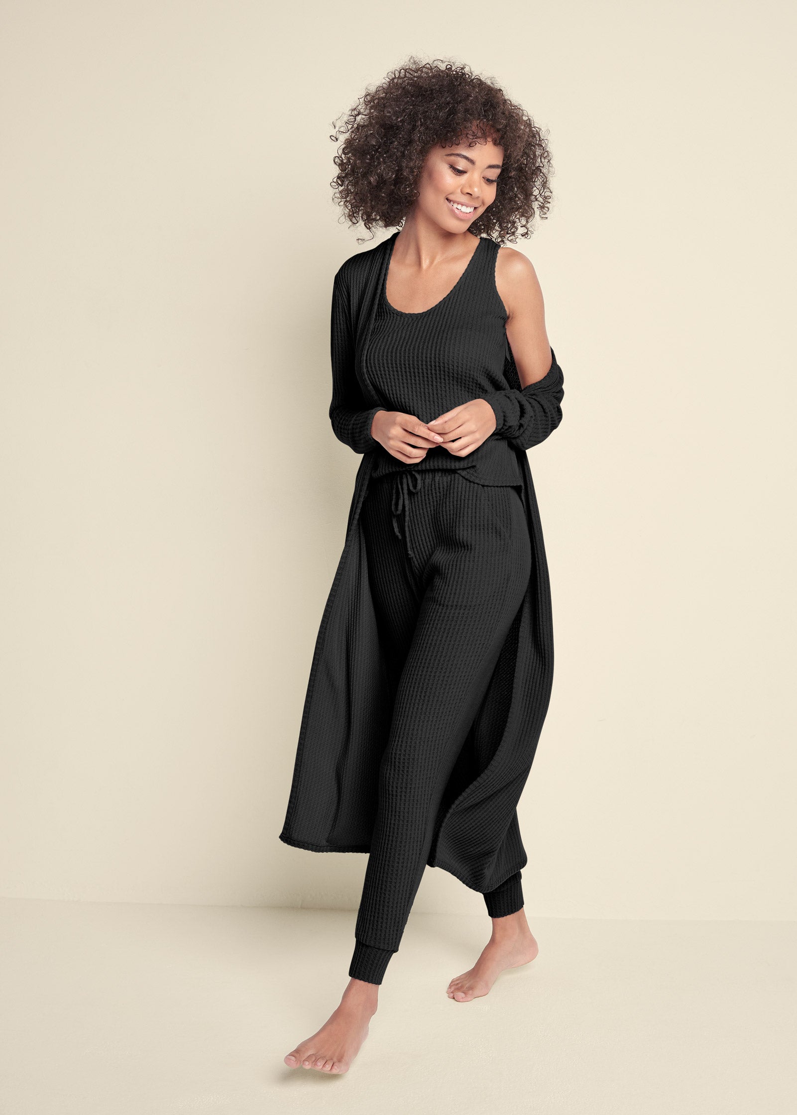 Cozy Waffle 3-Piece Set - Black – VENUS