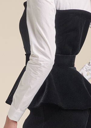 Belted Velvet Shorts Set - Black Multi - thumbnail-4