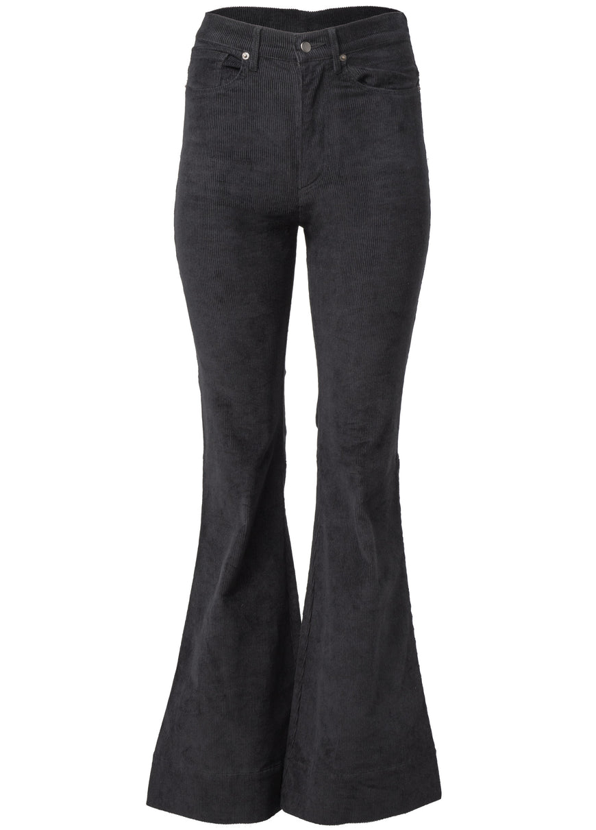 Corduroy Flared Pants - Black