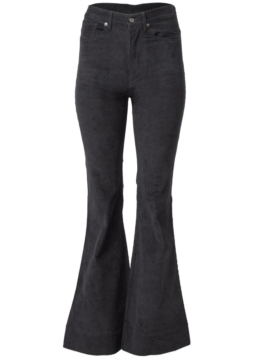Corduroy Flared Pants - Black
