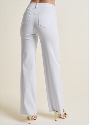 Laura Crop Wide Leg Jean - White Denim - thumbnail-3