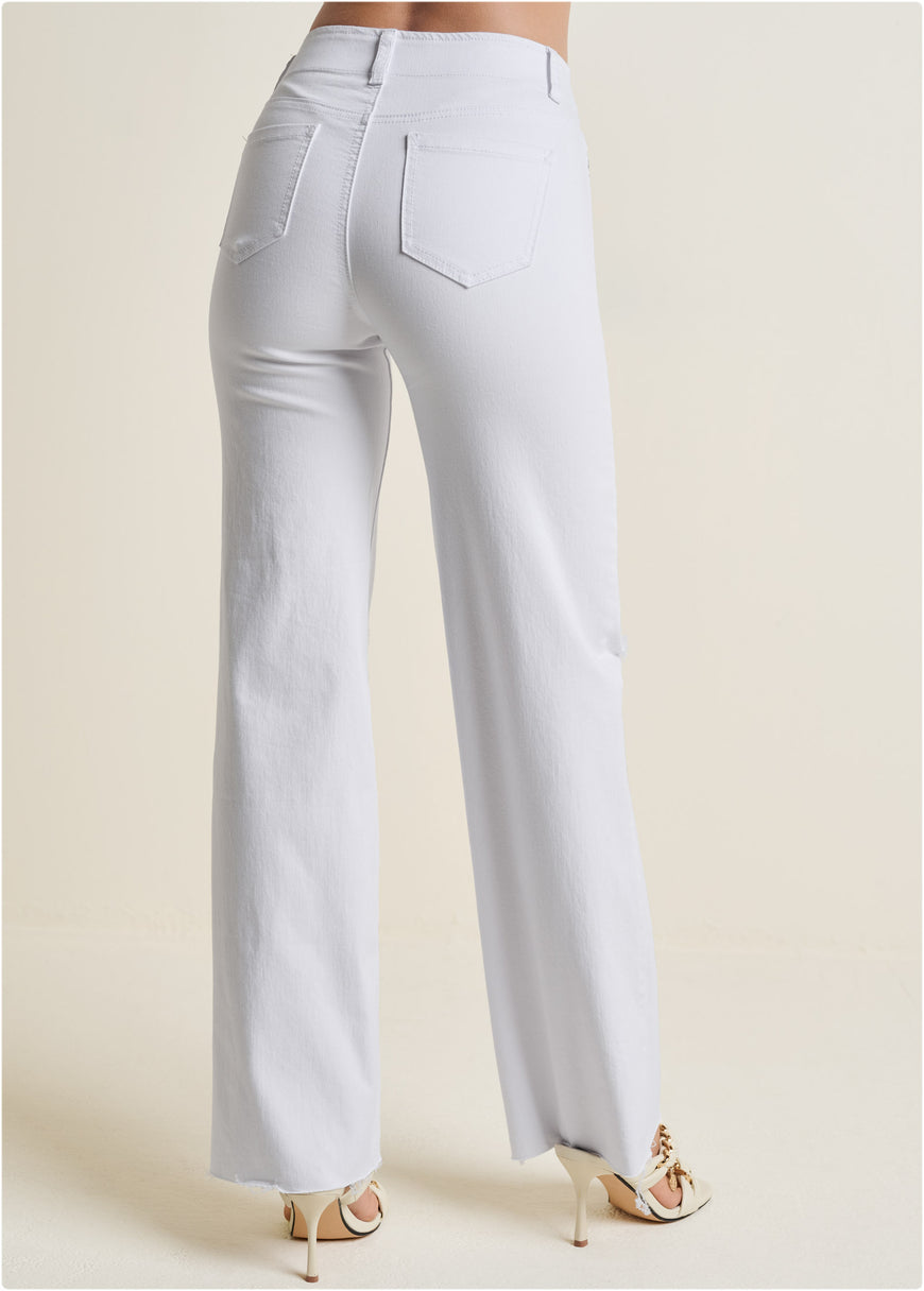 Laura Crop Wide Leg Jean - White Denim