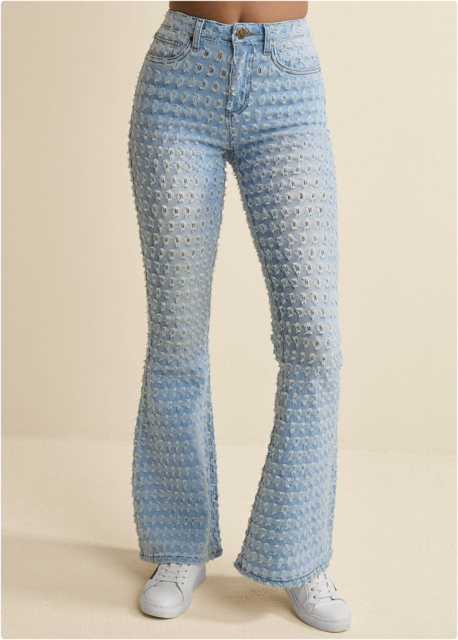 Moon Laser Denim Flare Jeans main image 0