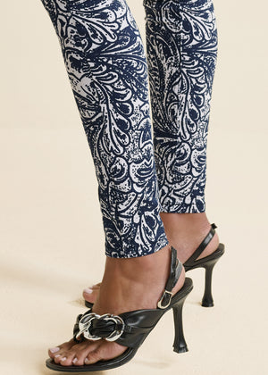 Jean skinny imprimé cachemire - Bleu Multi - thumbnail-6