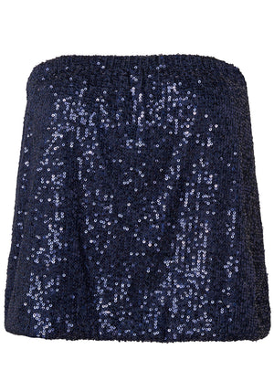 Sequin Tube Top - Navy - thumbnail-6