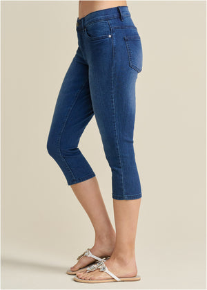 Cindy Capri Jeans - Dark Wash - thumbnail-4