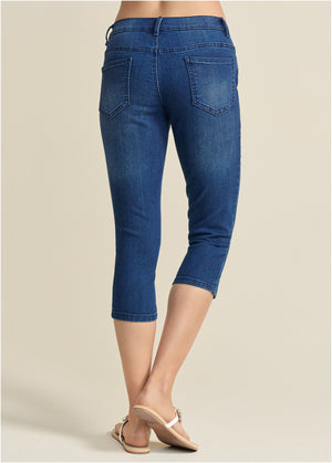 Cindy Capri Jeans - Dark Wash - thumbnail-3