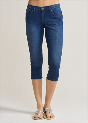 Cindy Capri Jeans - Dark Wash - thumbnail-2