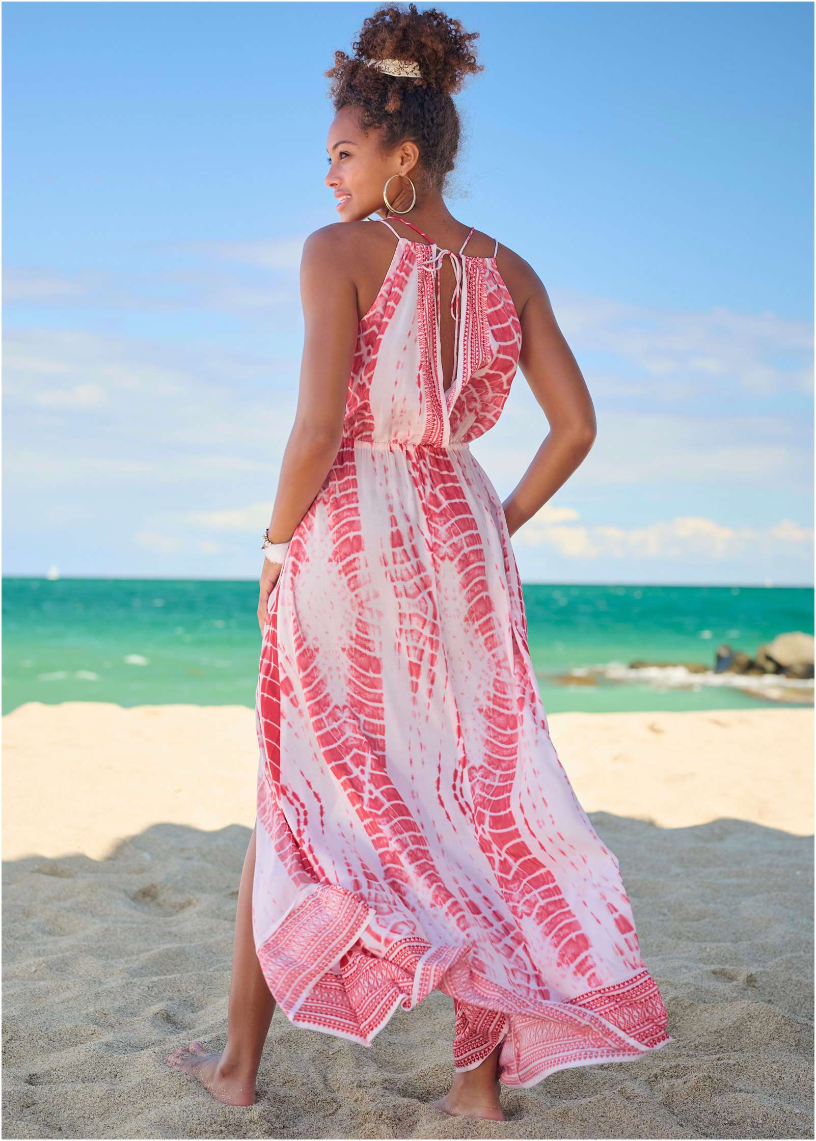 VENUS Maxi Cover-Up Dress | Pink Tie Dye