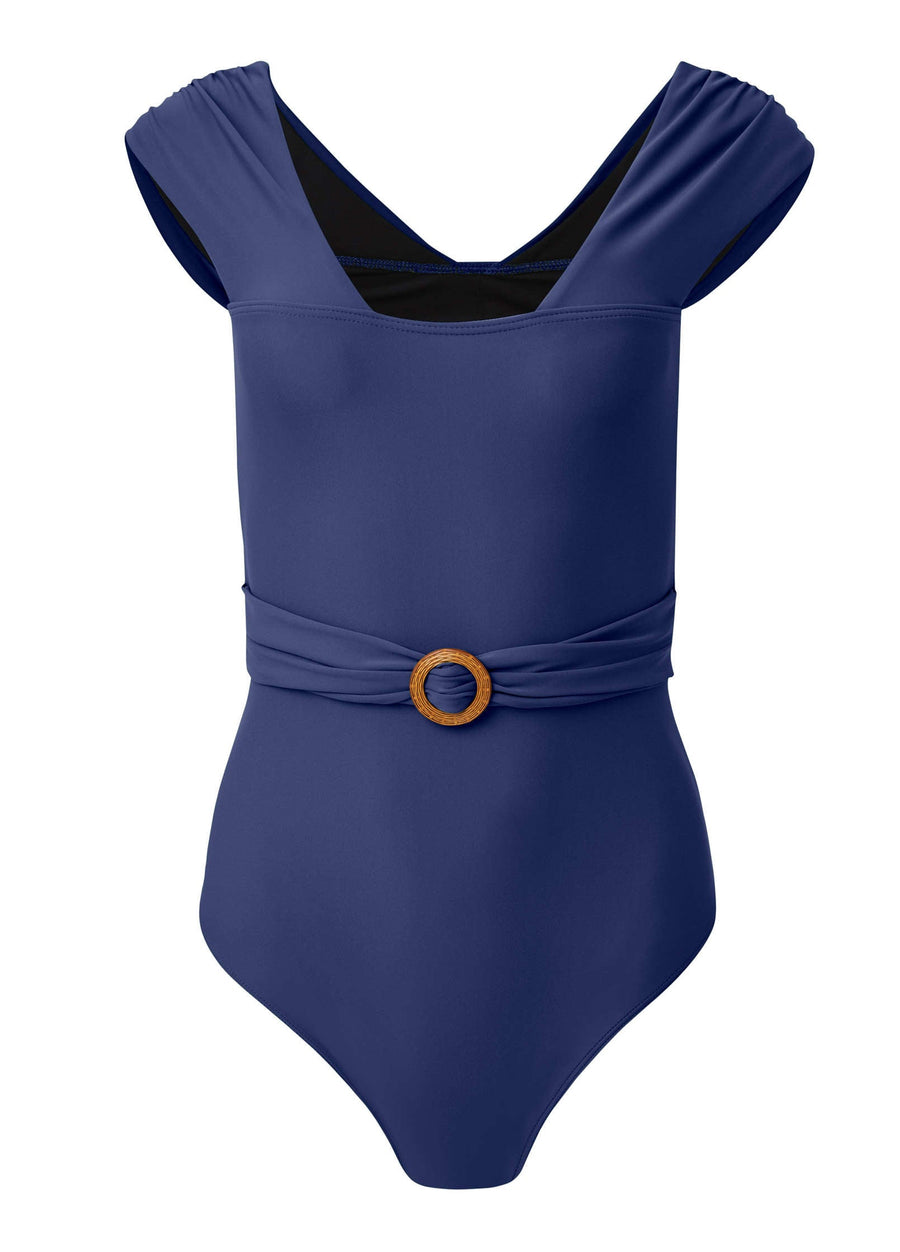 Natural Belted One-Piece - Ultramarine Blue – VENUS