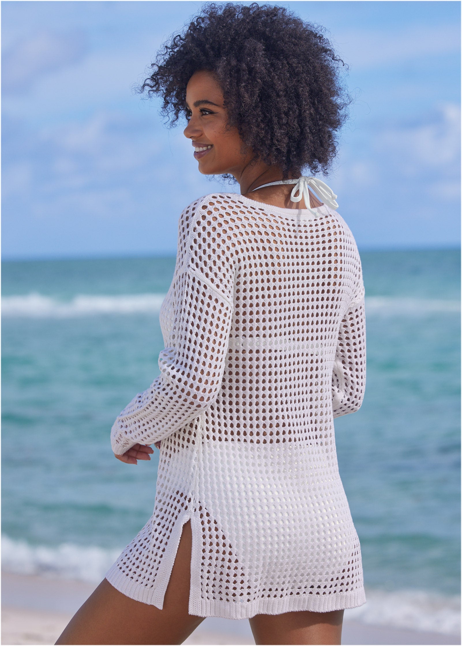 Crochet Tunic Cover-Up - Pearl White – VENUS