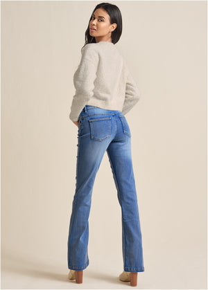 Pull col V - Blanc Multi - thumbnail-2