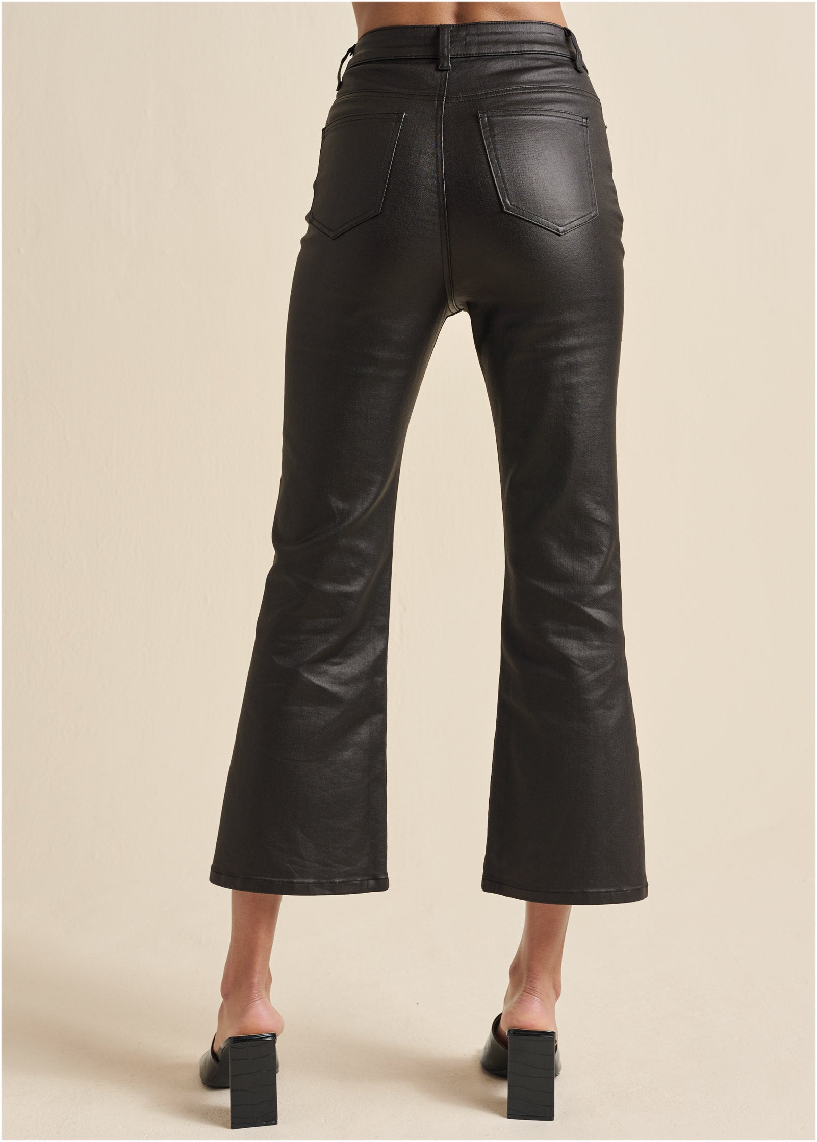 Coated Kick Flare Jeans - Jet Black – VENUS