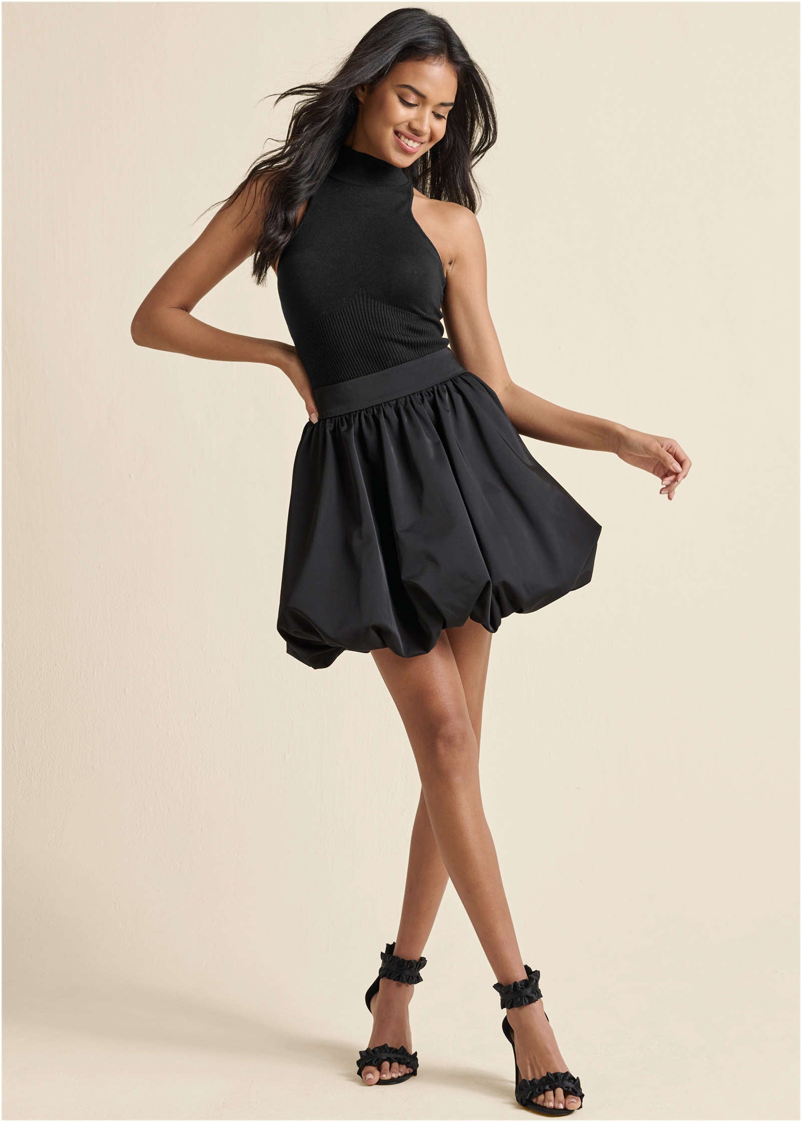 Taffeta Bubble Skirt - Jet Black – Venus Fashion