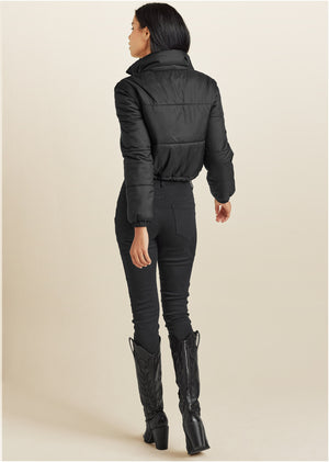 Convertible Puffer Coat - Black - thumbnail-2