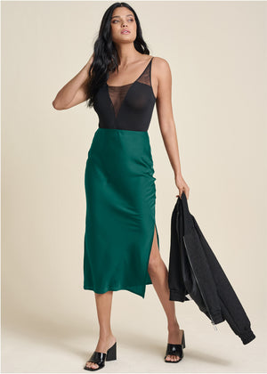 Slip Skirt - Green - thumbnail-1