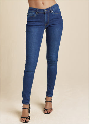 Heidi Skinny Jeans - Dark Wash - thumbnail-2