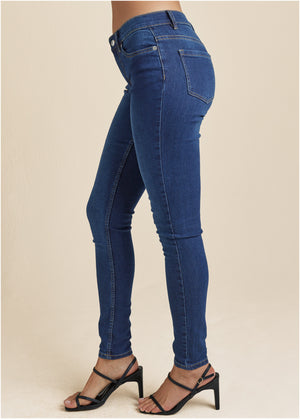 Heidi Skinny Jeans - Dark Wash - thumbnail-4