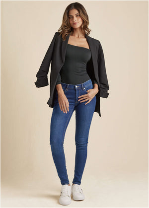 Heidi Skinny Jeans - Dark Wash - thumbnail-1