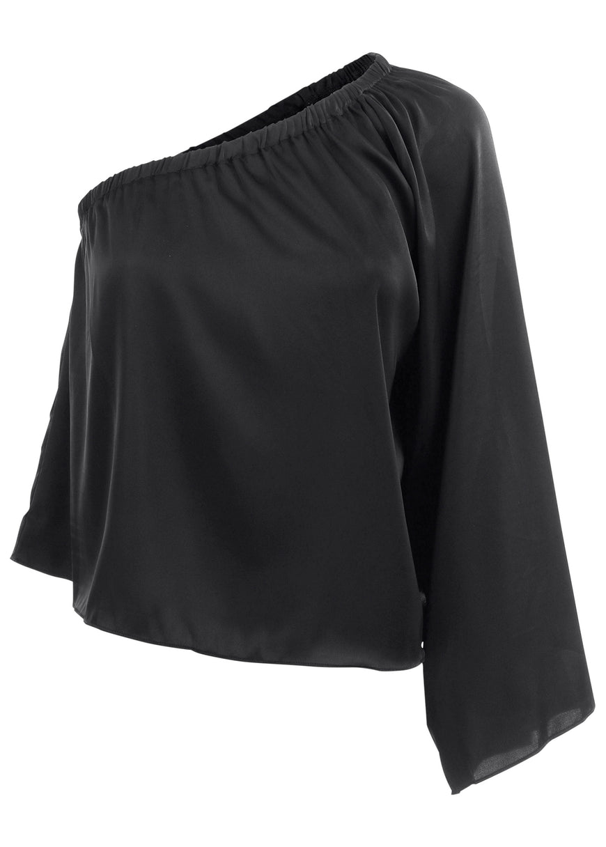 One Shoulder Top - Jet Black