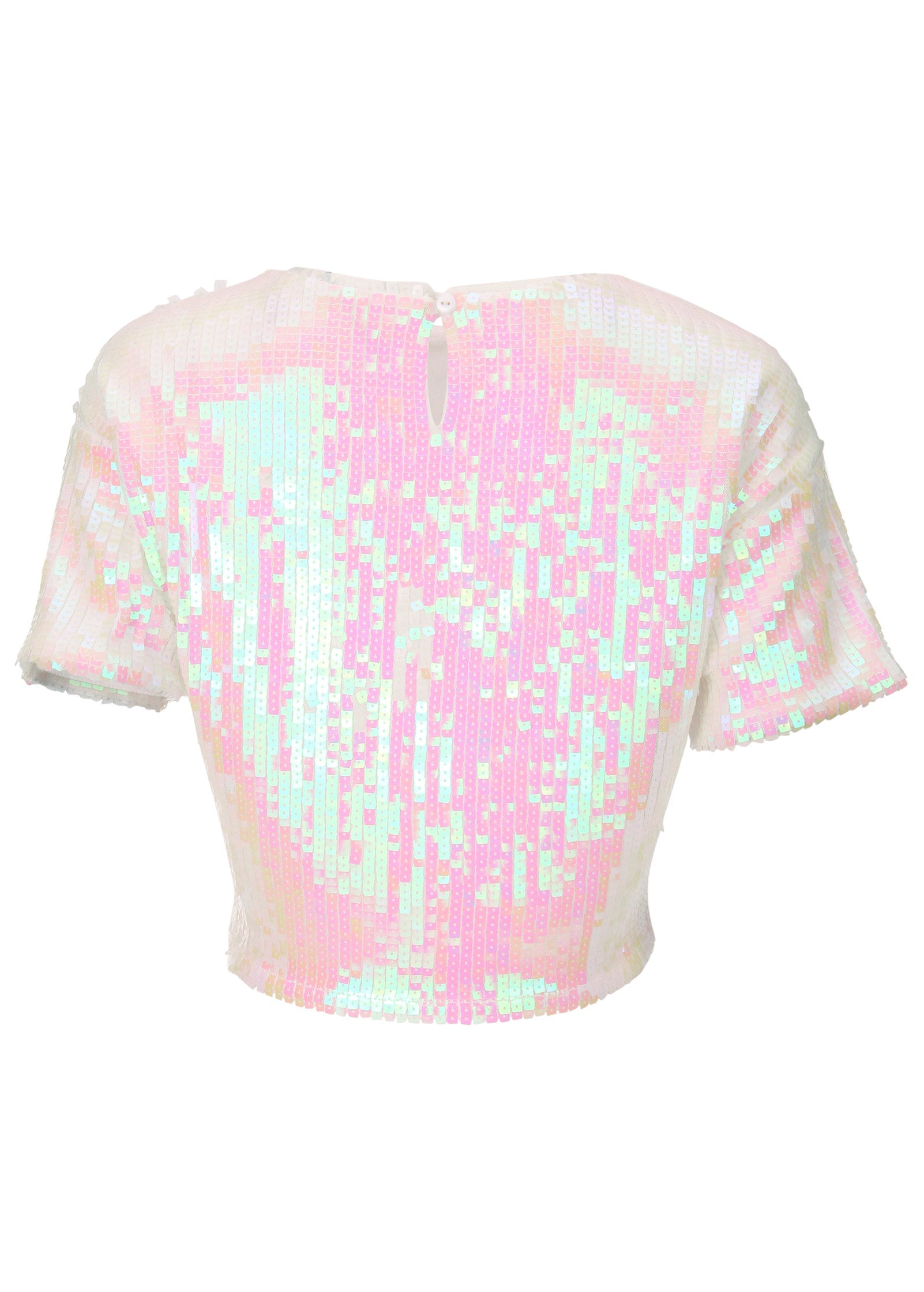 Stretch Sequin Top - Pearl White – VENUS