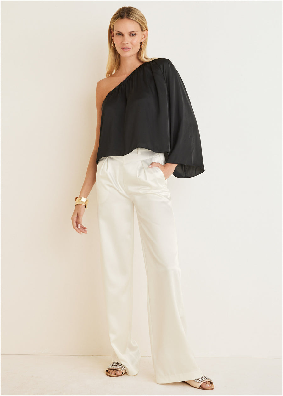 One Shoulder Top - Jet Black