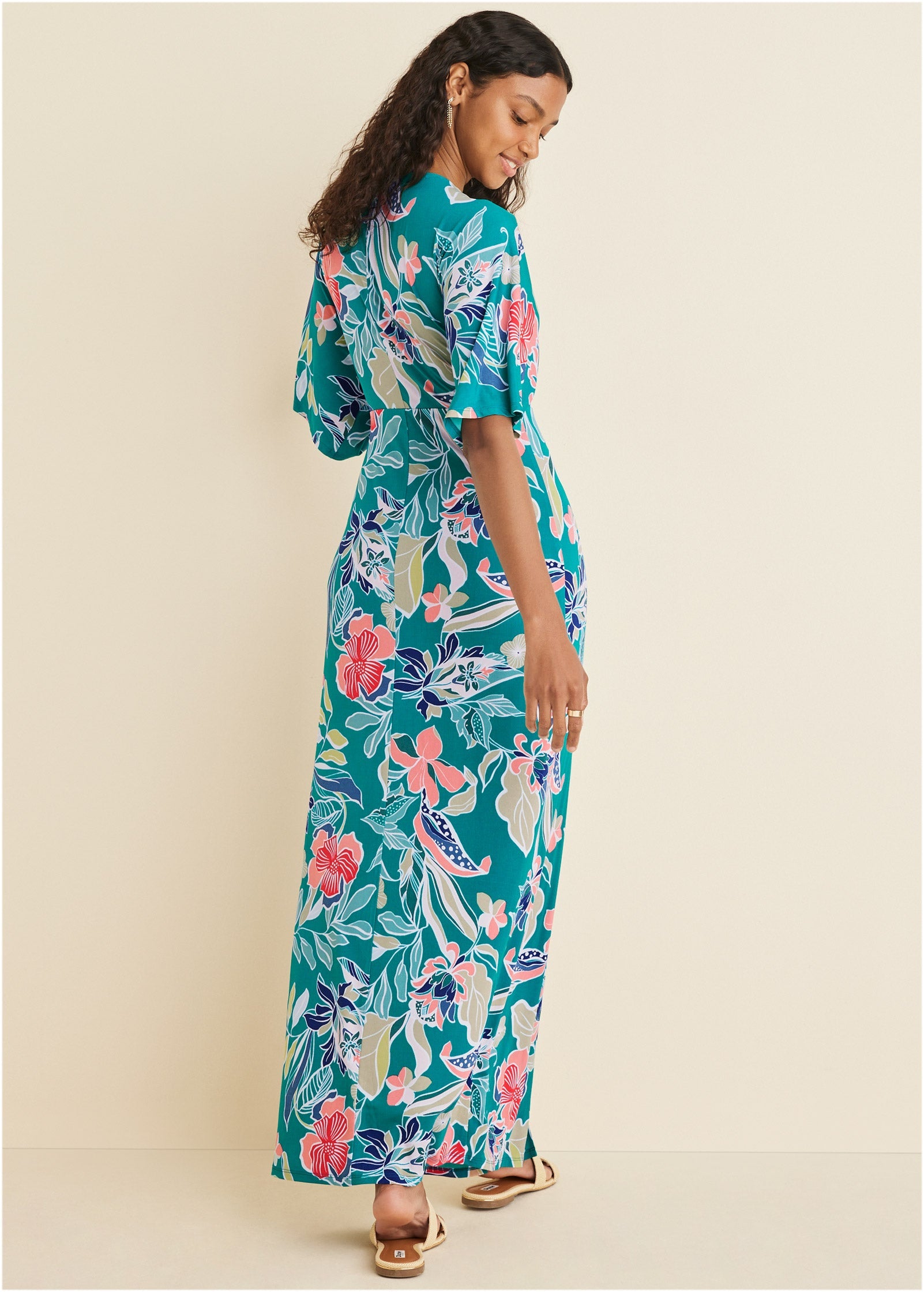 Twist Front Maxi Dress in Paradise Floral | VENUS